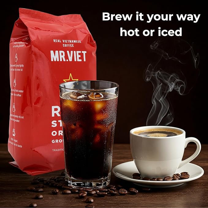 MR.VIET Real Strong Original Star Ground Coffee Imported from Veitnam,Rich Flavor 250g pack